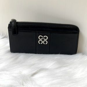 Coach Leather Zip Continental Wallet in Black
